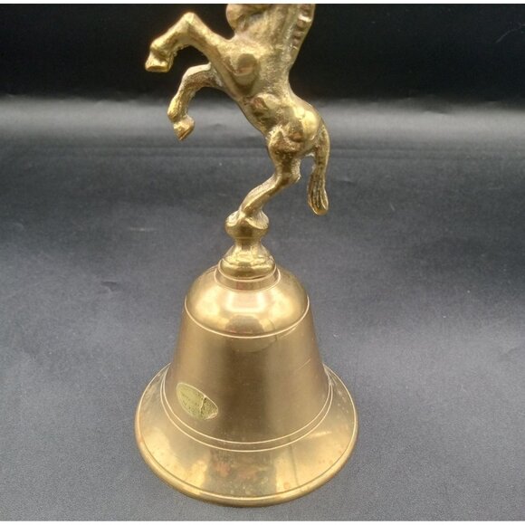 Bell Brass Unicorn Vintage Hand Crafted 6 Inch Korea Midcentury Dancing Pranchin - Picture 4 of 15